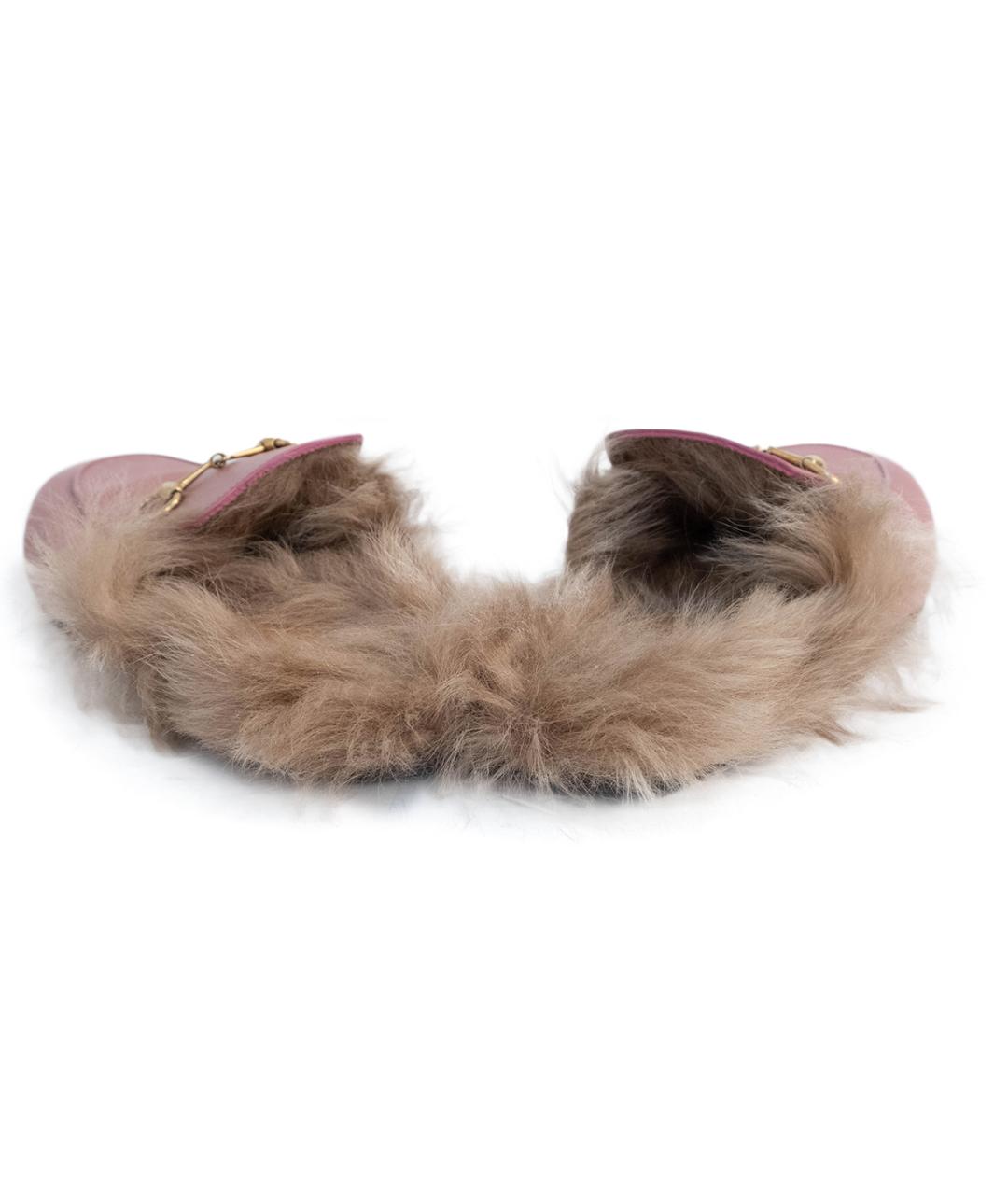 GUCCI Розовые кожаные сабо, фото 5