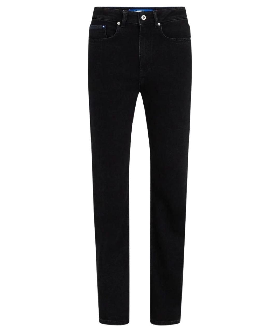 KARL LAGERFELD Черные хлопковые прямые джинсы, фото 1
