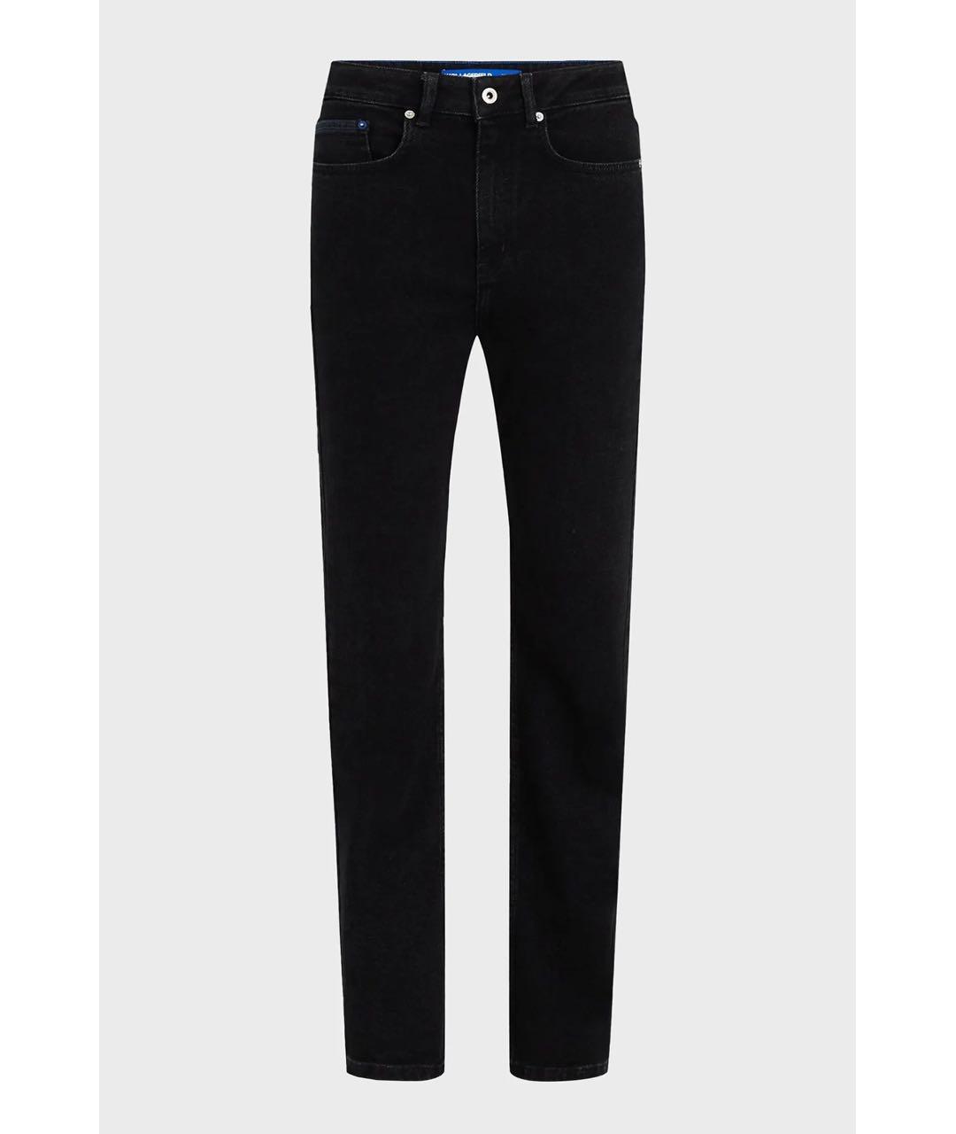KARL LAGERFELD Черные хлопковые прямые джинсы, фото 5