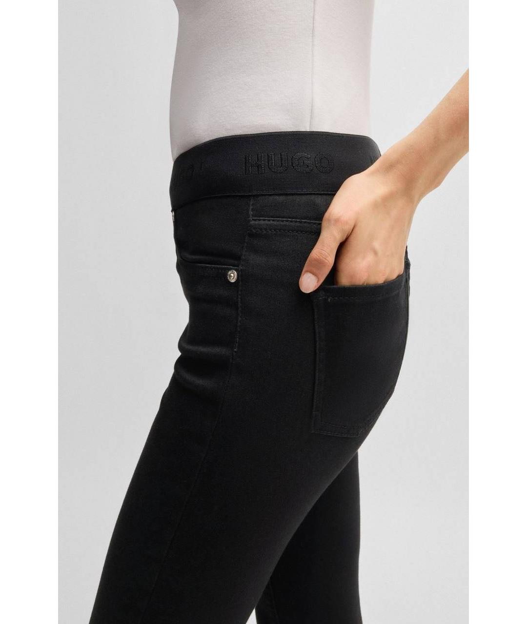 HUGO BOSS Черные хлопко-эластановые джинсы слим, фото 4