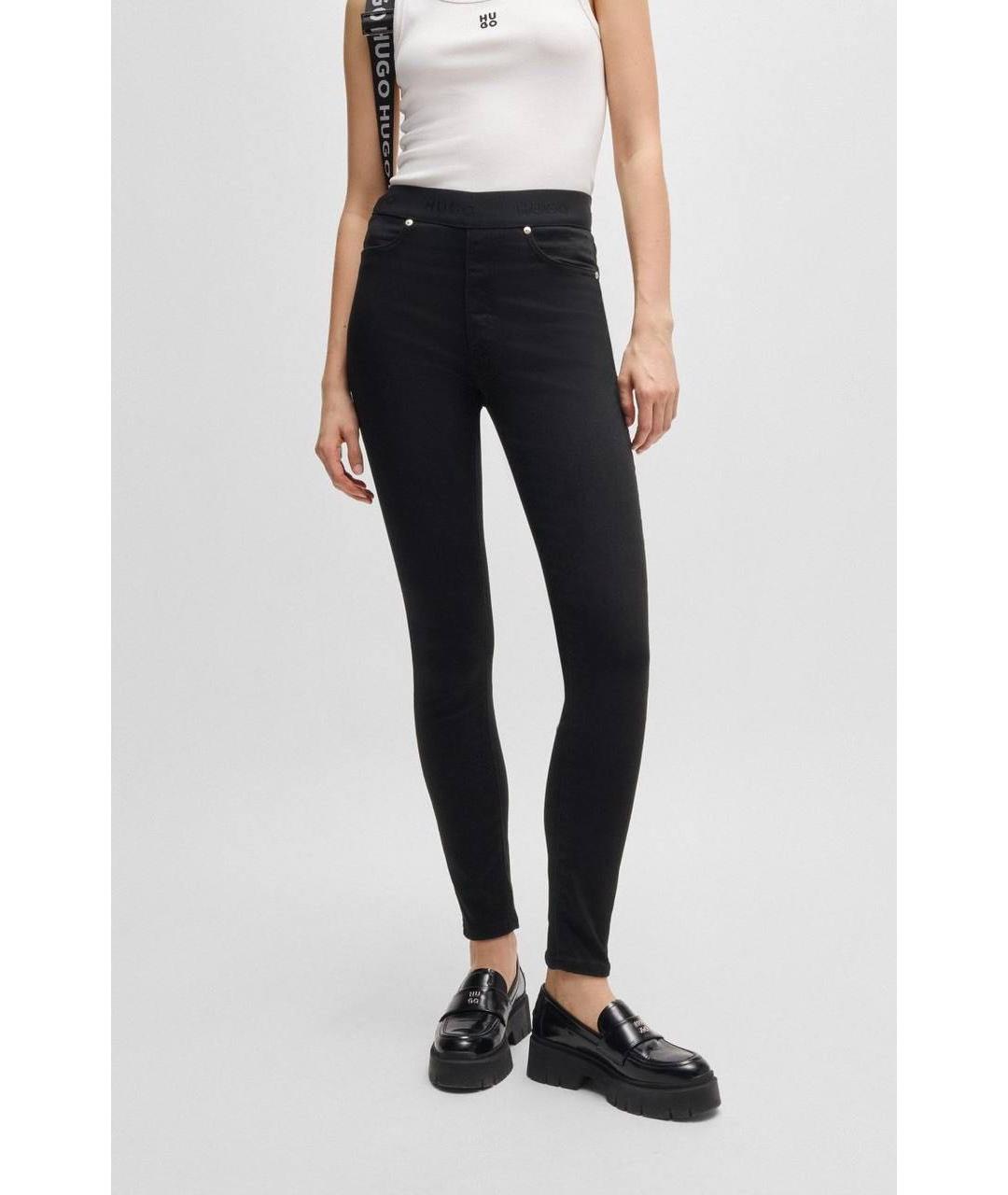 HUGO BOSS Черные хлопко-эластановые джинсы слим, фото 2
