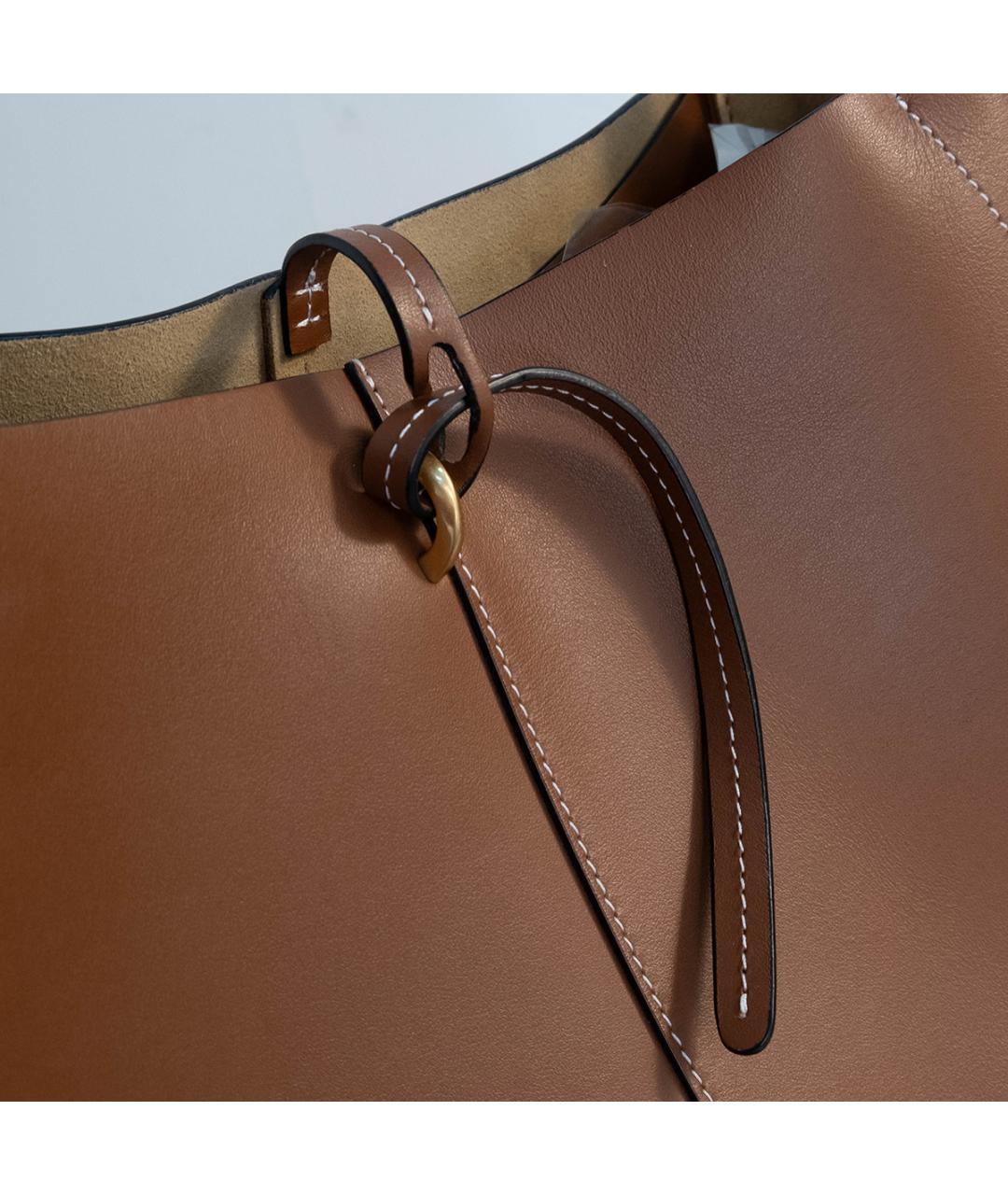WANDLER Коричневая кожаная сумка тоут, фото 5