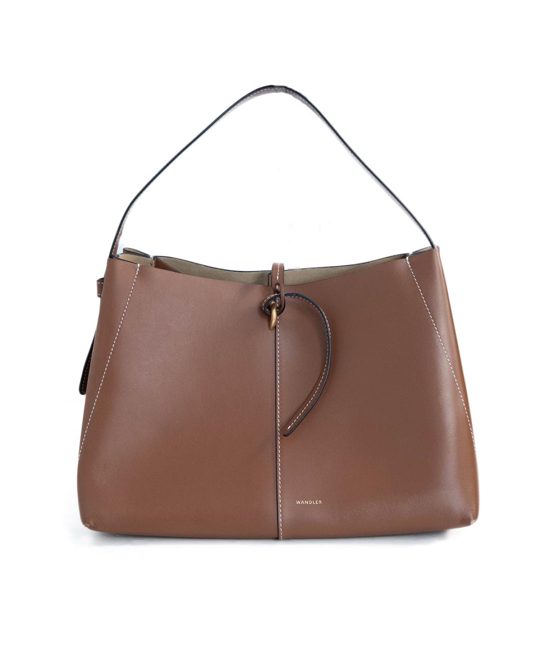 WANDLER Коричневая кожаная сумка тоут, фото 6