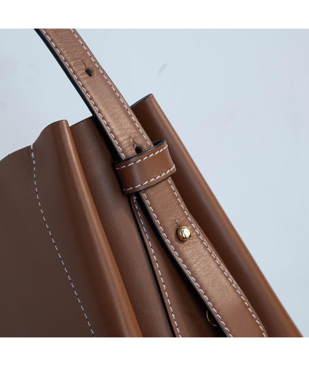 WANDLER Коричневая кожаная сумка тоут, фото 4