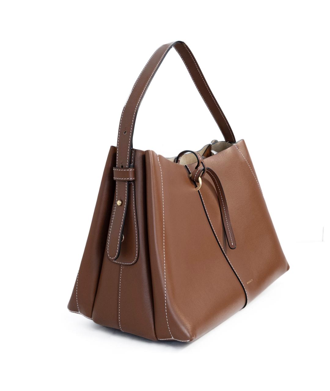 WANDLER Коричневая кожаная сумка тоут, фото 2