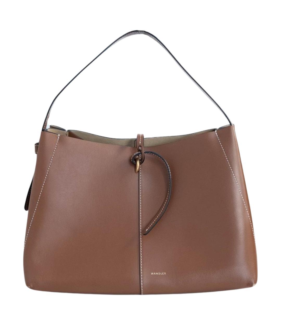 WANDLER Коричневая кожаная сумка тоут, фото 1