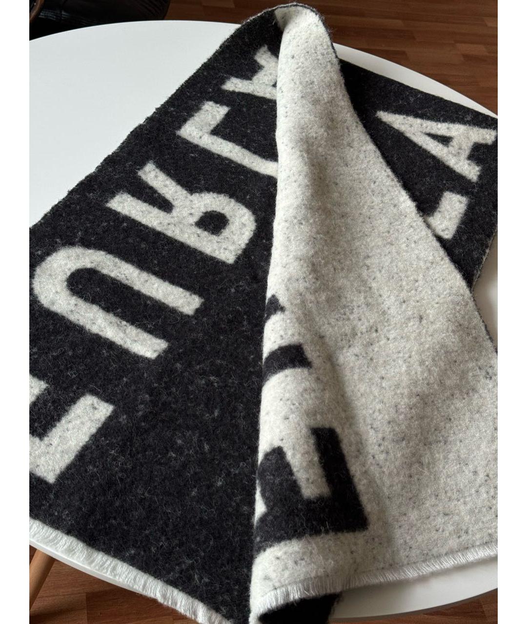 FURLA Черный шерстяной шарф, фото 5