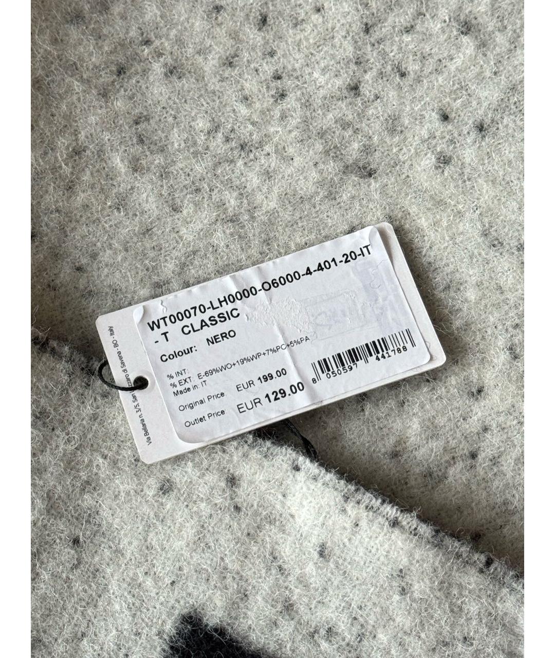 FURLA Черный шерстяной шарф, фото 6