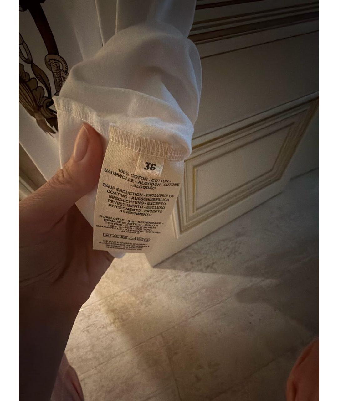 HERMES Белая хлопковая футболка, фото 4