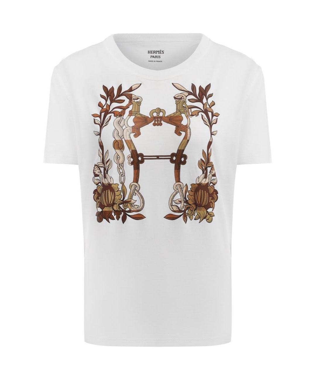 HERMES Белая хлопковая футболка, фото 1