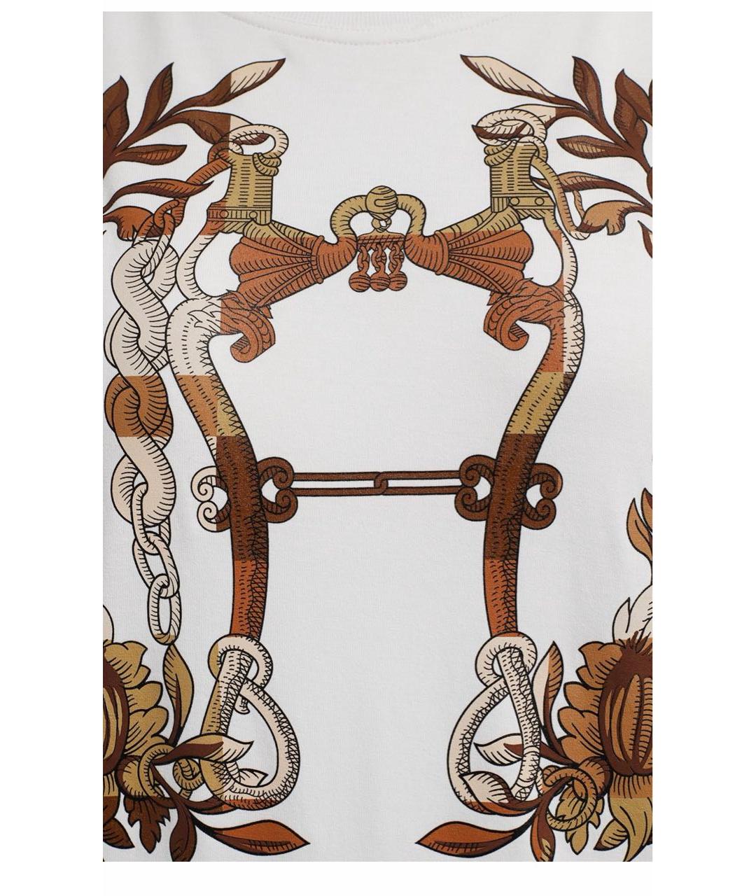 HERMES Белая хлопковая футболка, фото 3