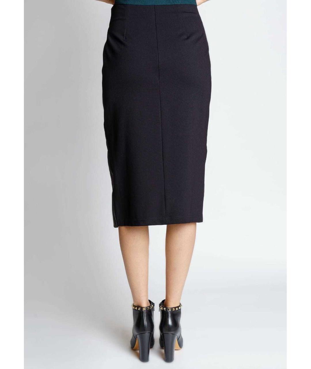 P.A.R.O.S.H. Черная кожаная юбка миди, фото 4