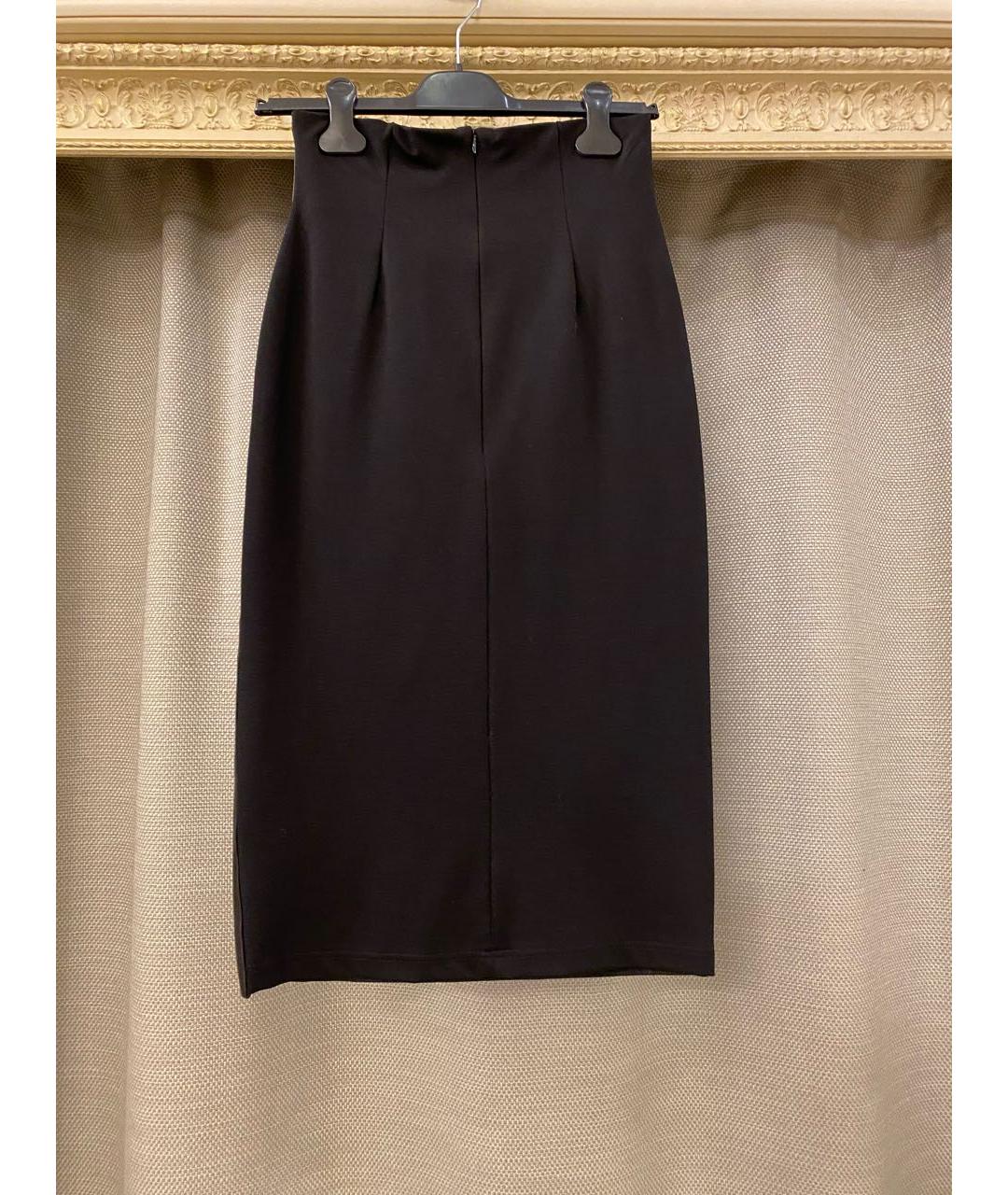 P.A.R.O.S.H. Черная кожаная юбка миди, фото 8