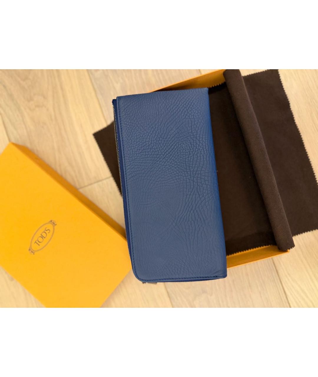 TOD'S Синий кожаный кошелек, фото 2