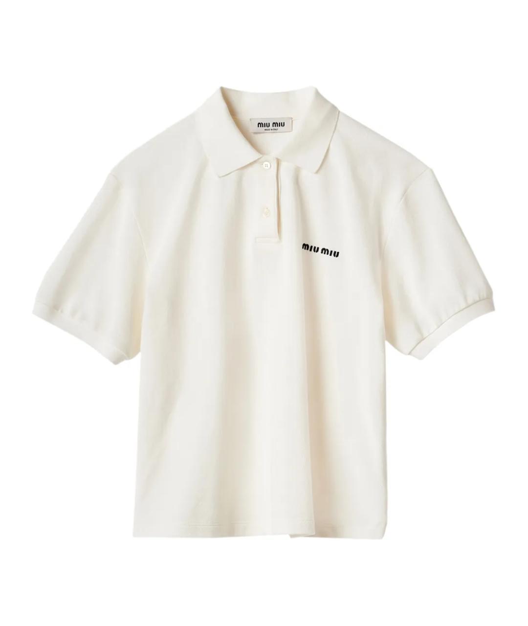 MIU MIU Белая хлопковая футболка, фото 1