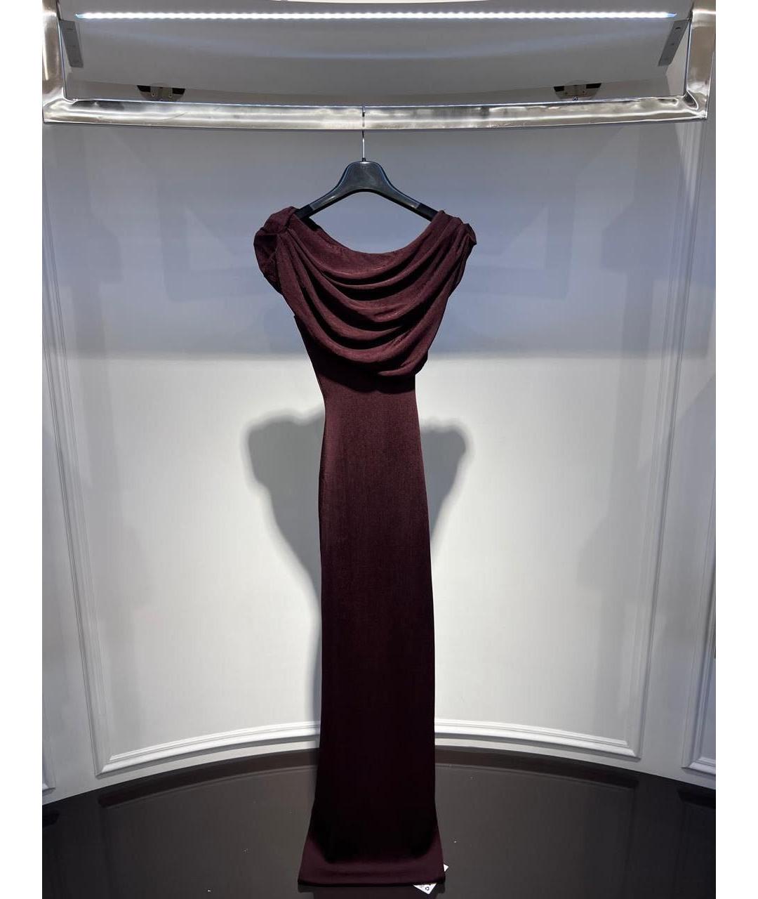 SELF-PORTRAIT Бордовое вискозное вечернее платье, фото 3