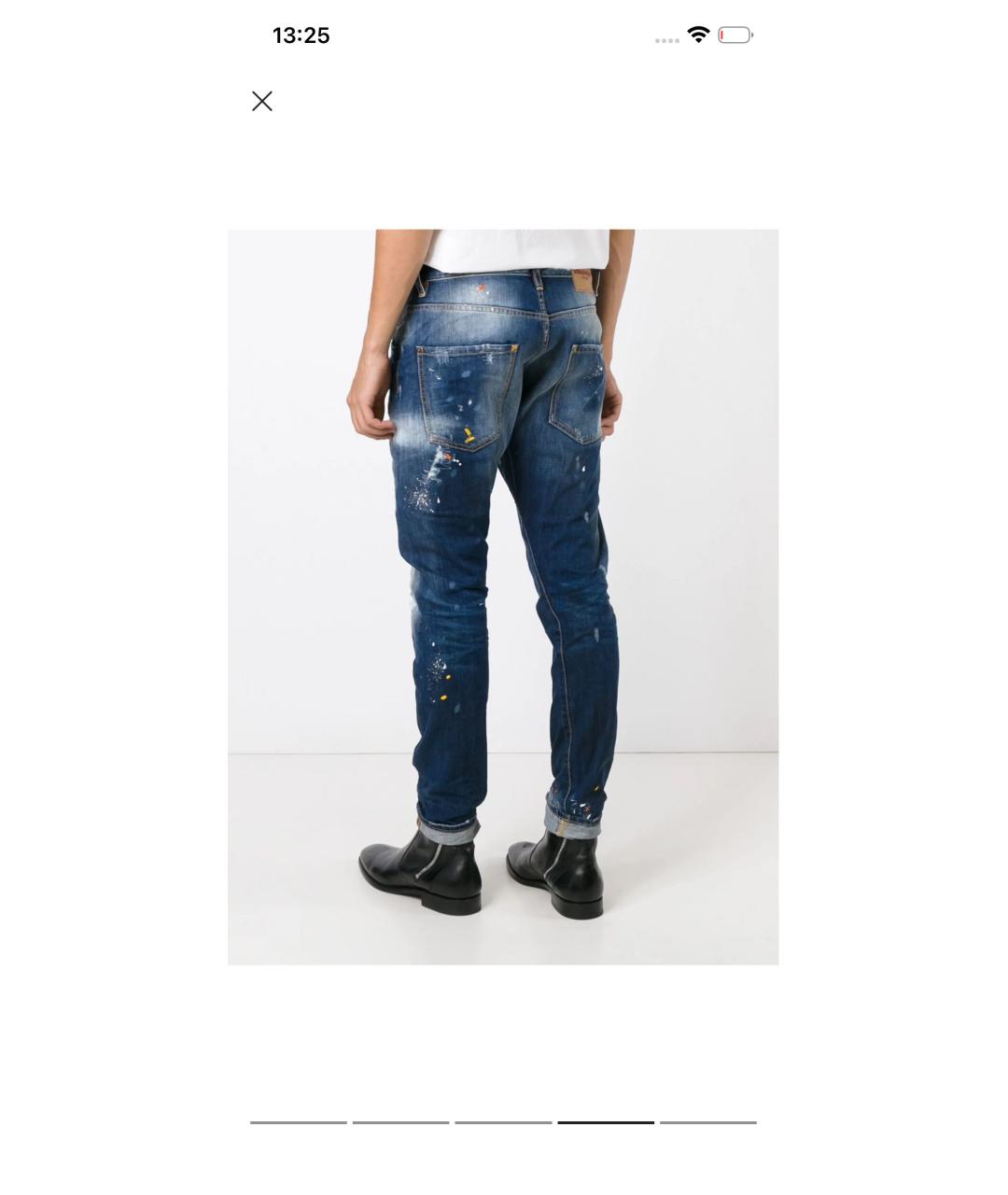 DSQUARED2 Темно-синие хлопковые джинсы скинни, фото 5