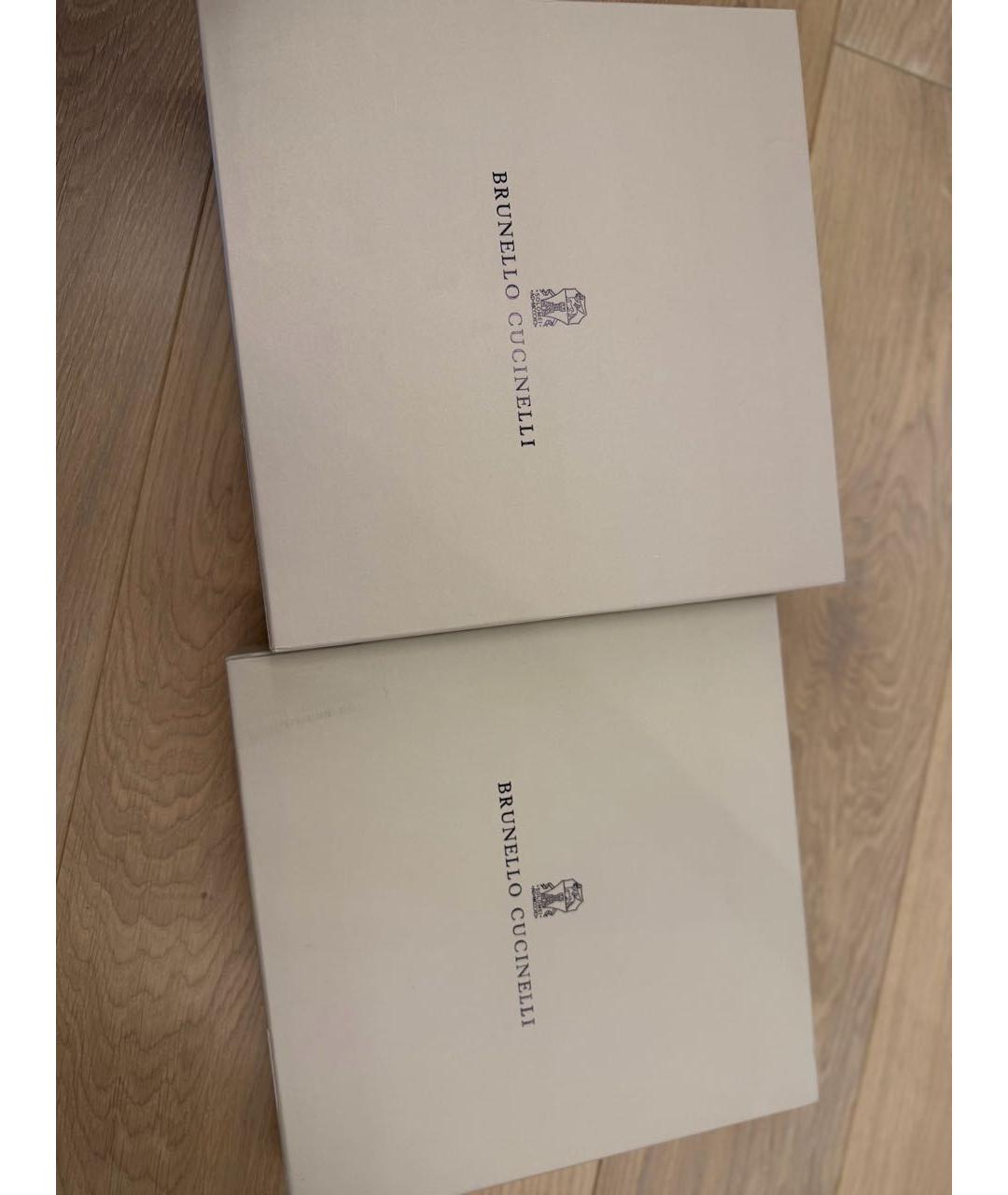 BRUNELLO CUCINELLI Коричневый кашемировый шарф, фото 2