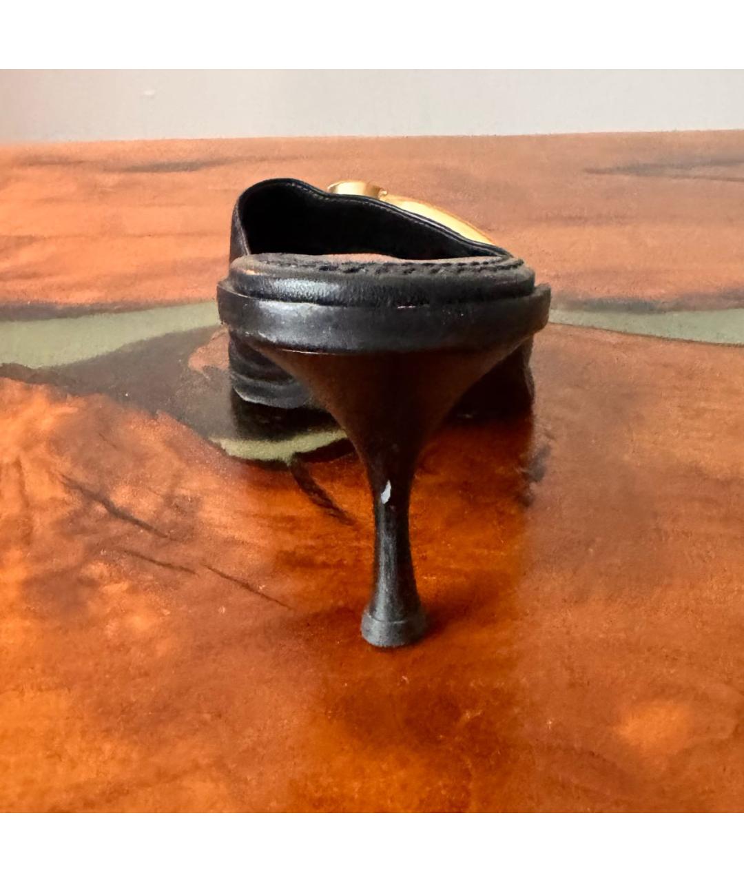 DSQUARED2 Черные кожаные мюли, фото 4