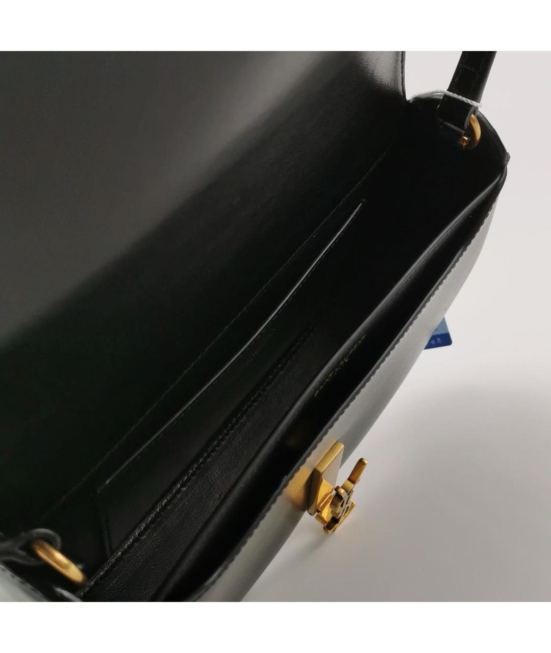 SAINT LAURENT Черная кожаная сумка с короткими ручками, фото 5