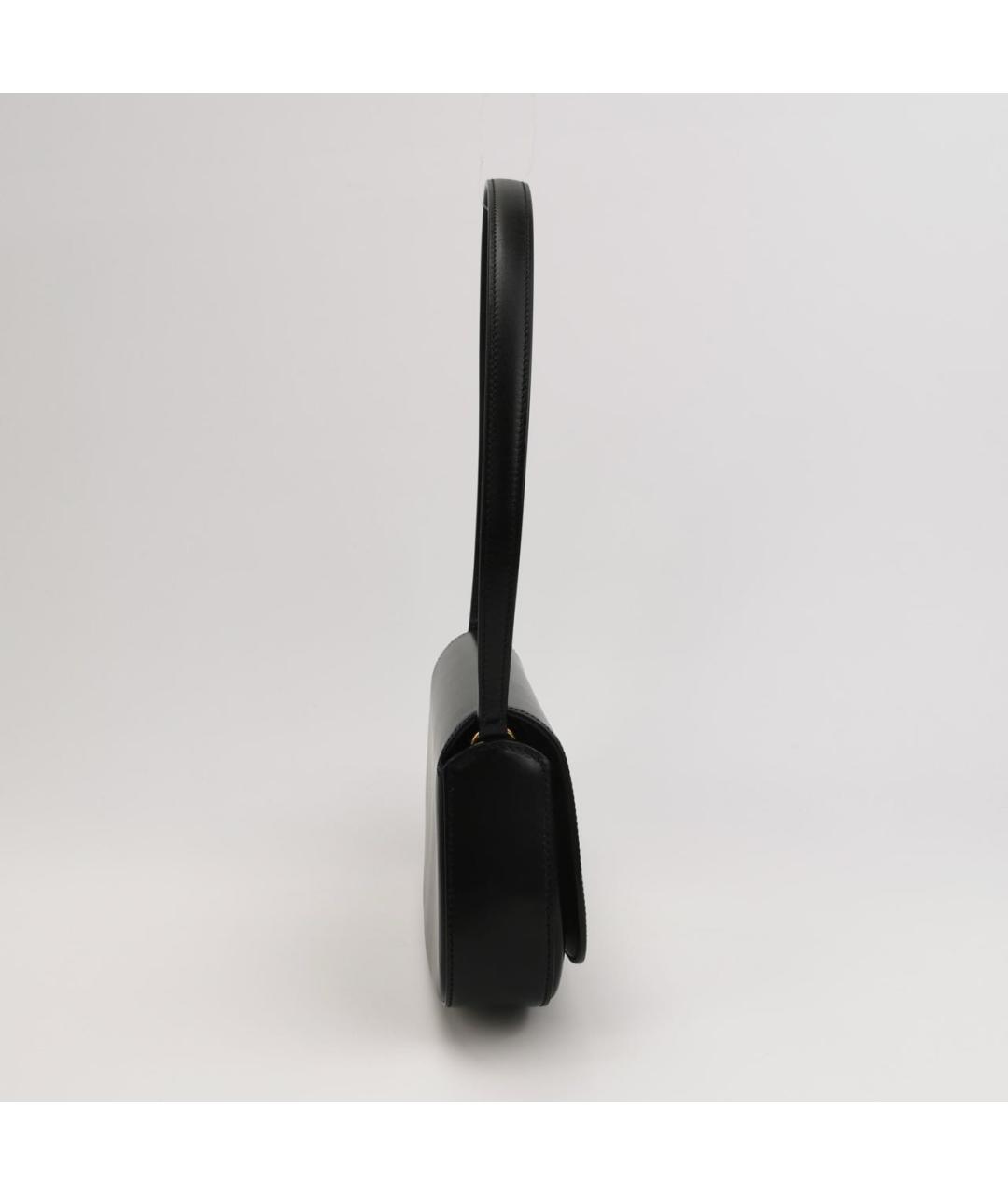 SAINT LAURENT Черная кожаная сумка с короткими ручками, фото 3