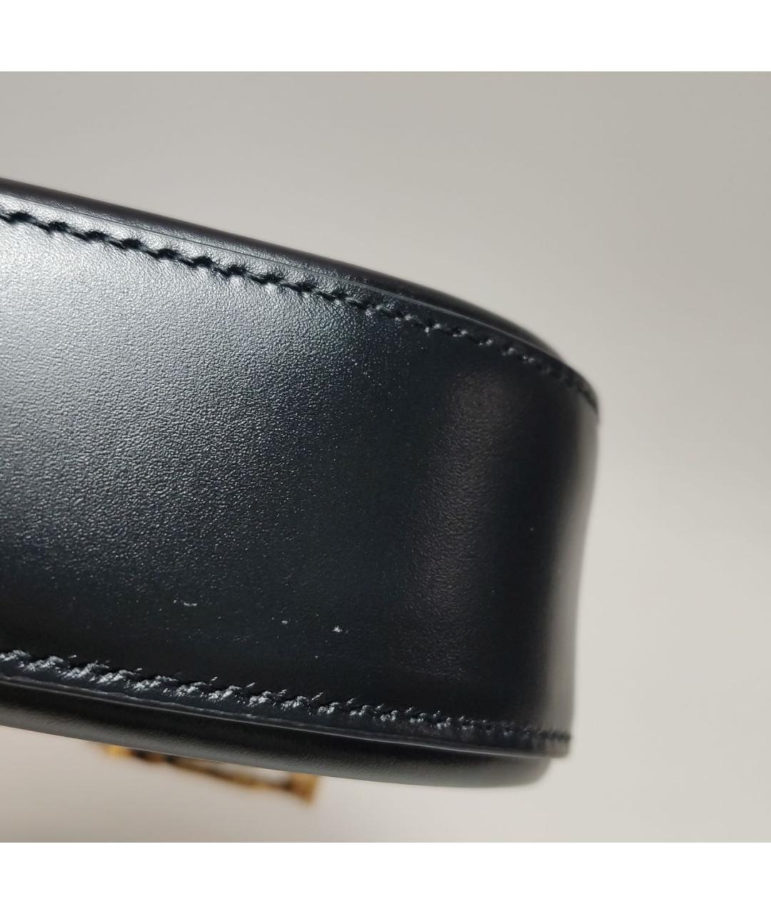 SAINT LAURENT Черная кожаная сумка с короткими ручками, фото 7