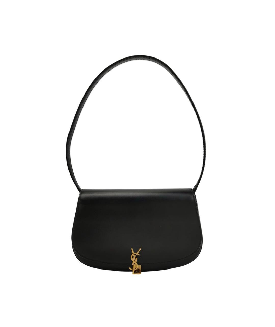 SAINT LAURENT Черная кожаная сумка с короткими ручками, фото 1