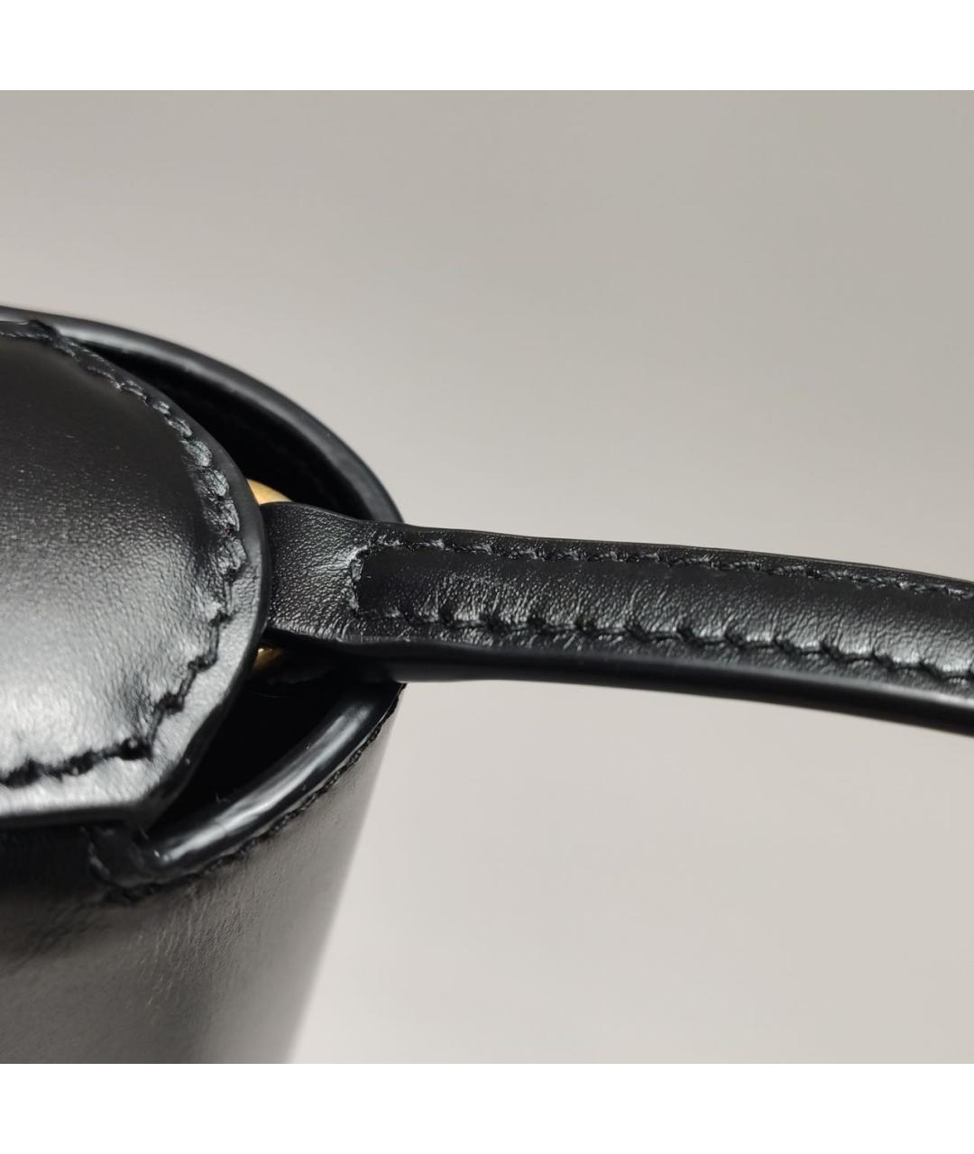 SAINT LAURENT Черная кожаная сумка с короткими ручками, фото 6