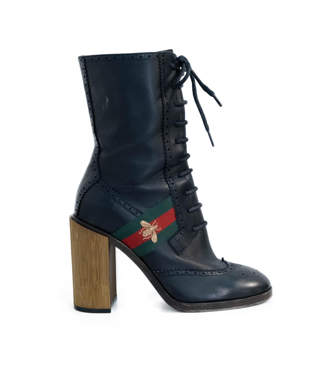 GUCCI Черные кожаные ботильоны, фото 7