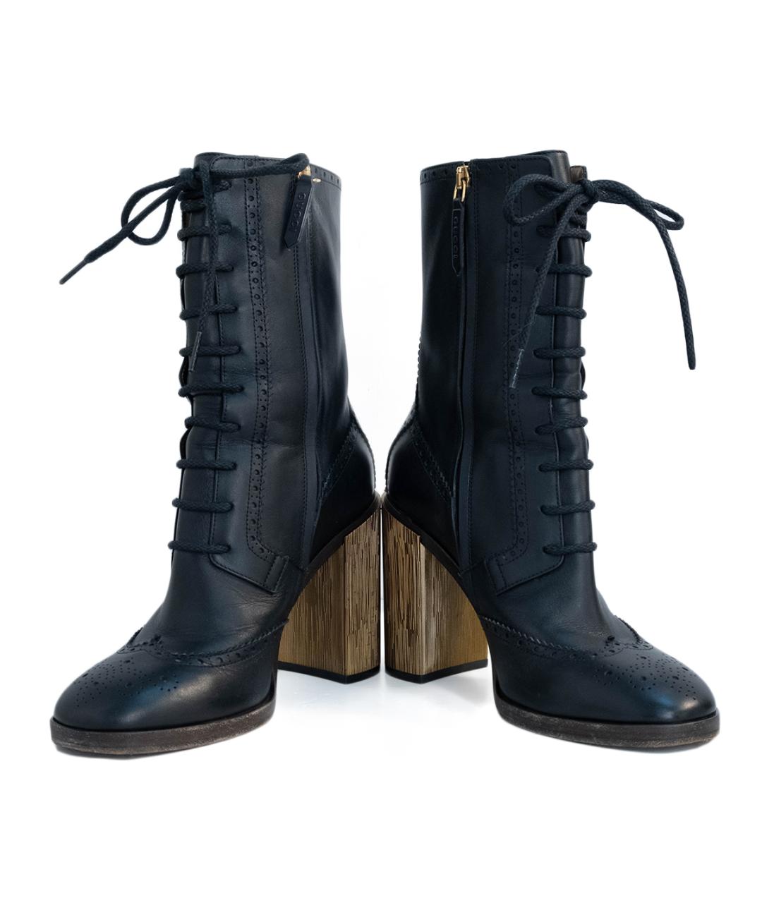 GUCCI Черные кожаные ботильоны, фото 4