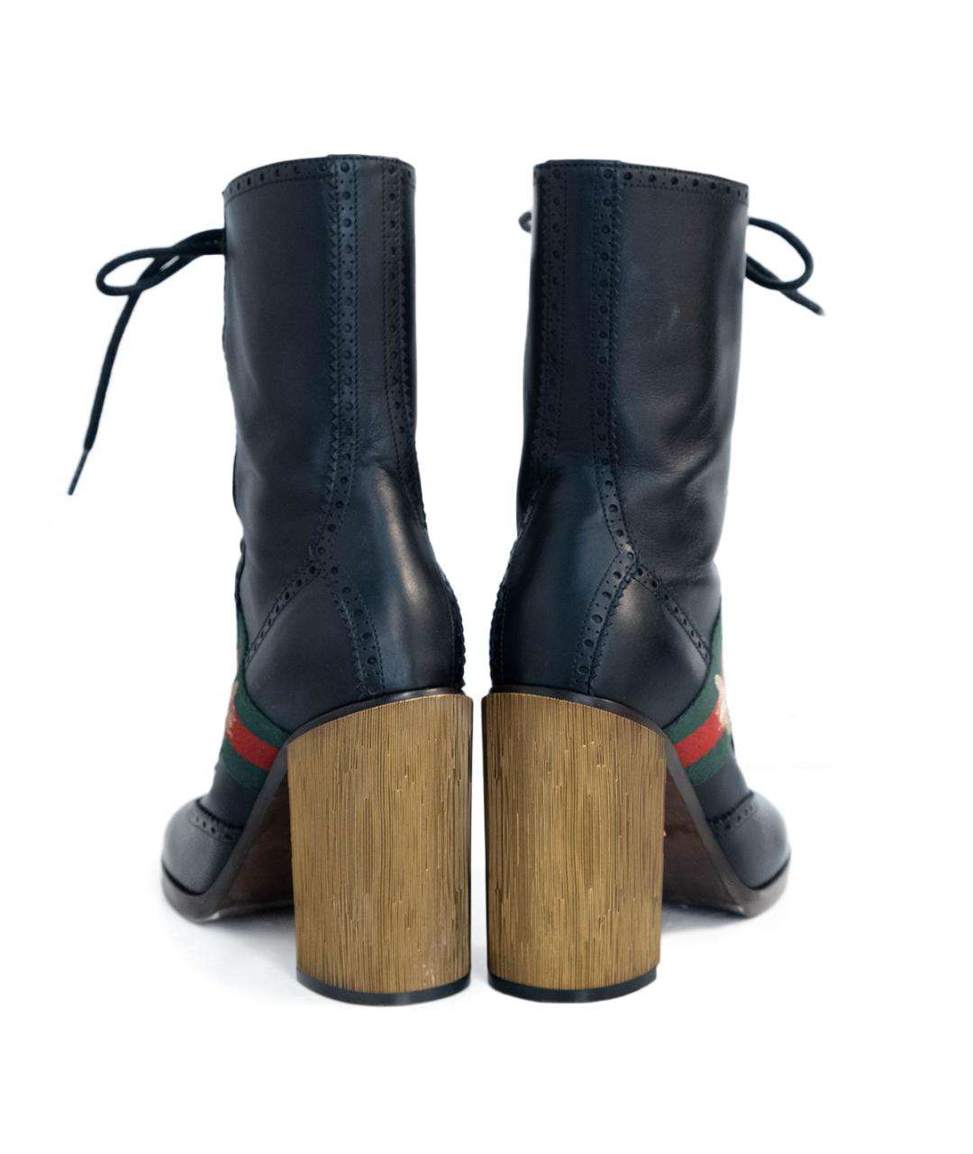 GUCCI Черные кожаные ботильоны, фото 5