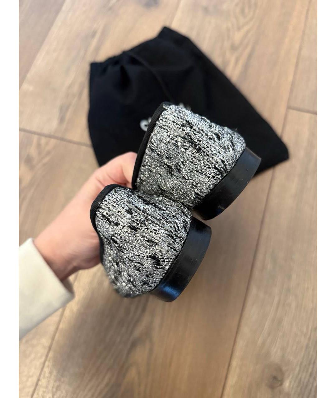 CHANEL Серые текстильные балетки, фото 5