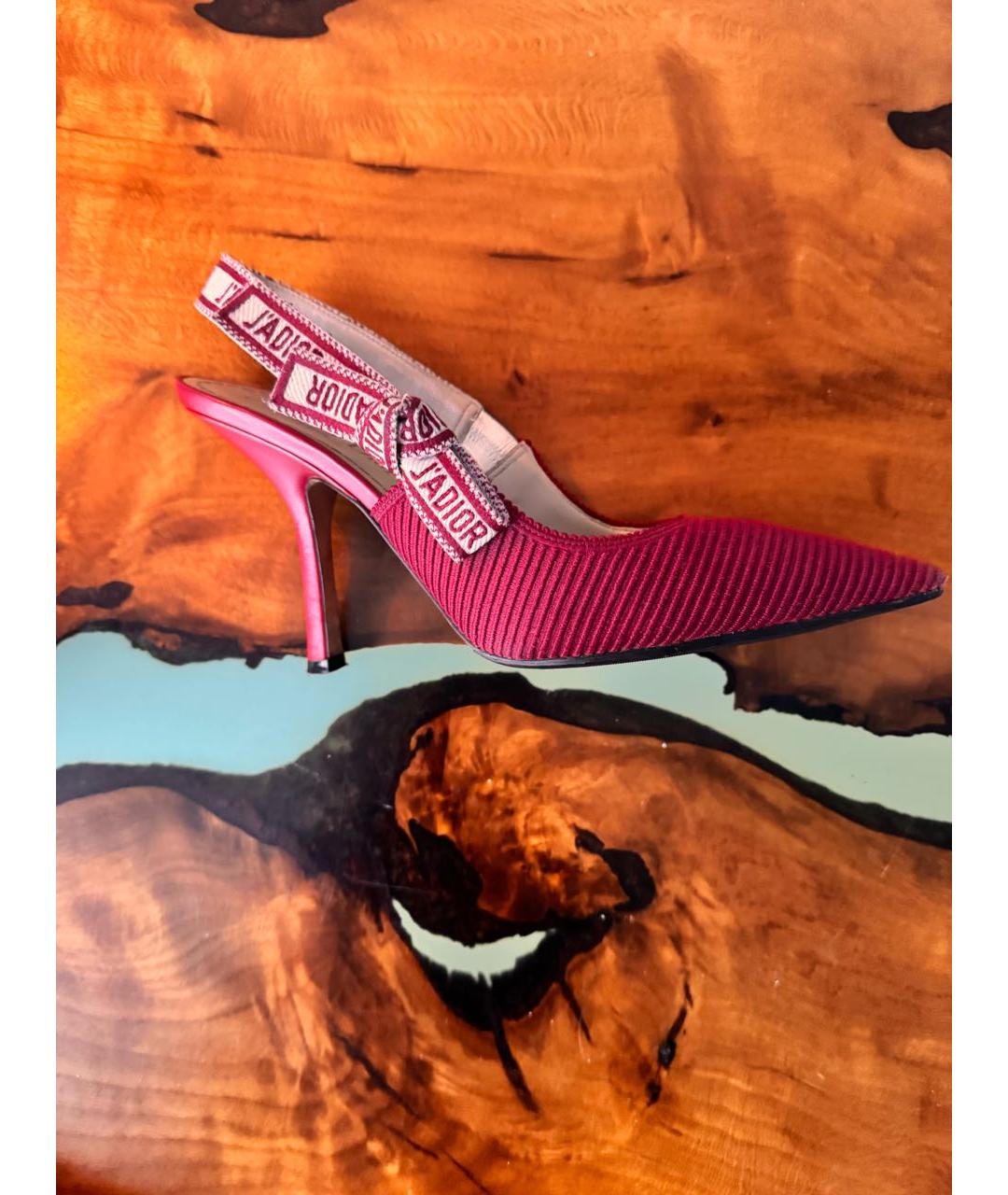 CHRISTIAN DIOR Красные текстильные туфли, фото 6