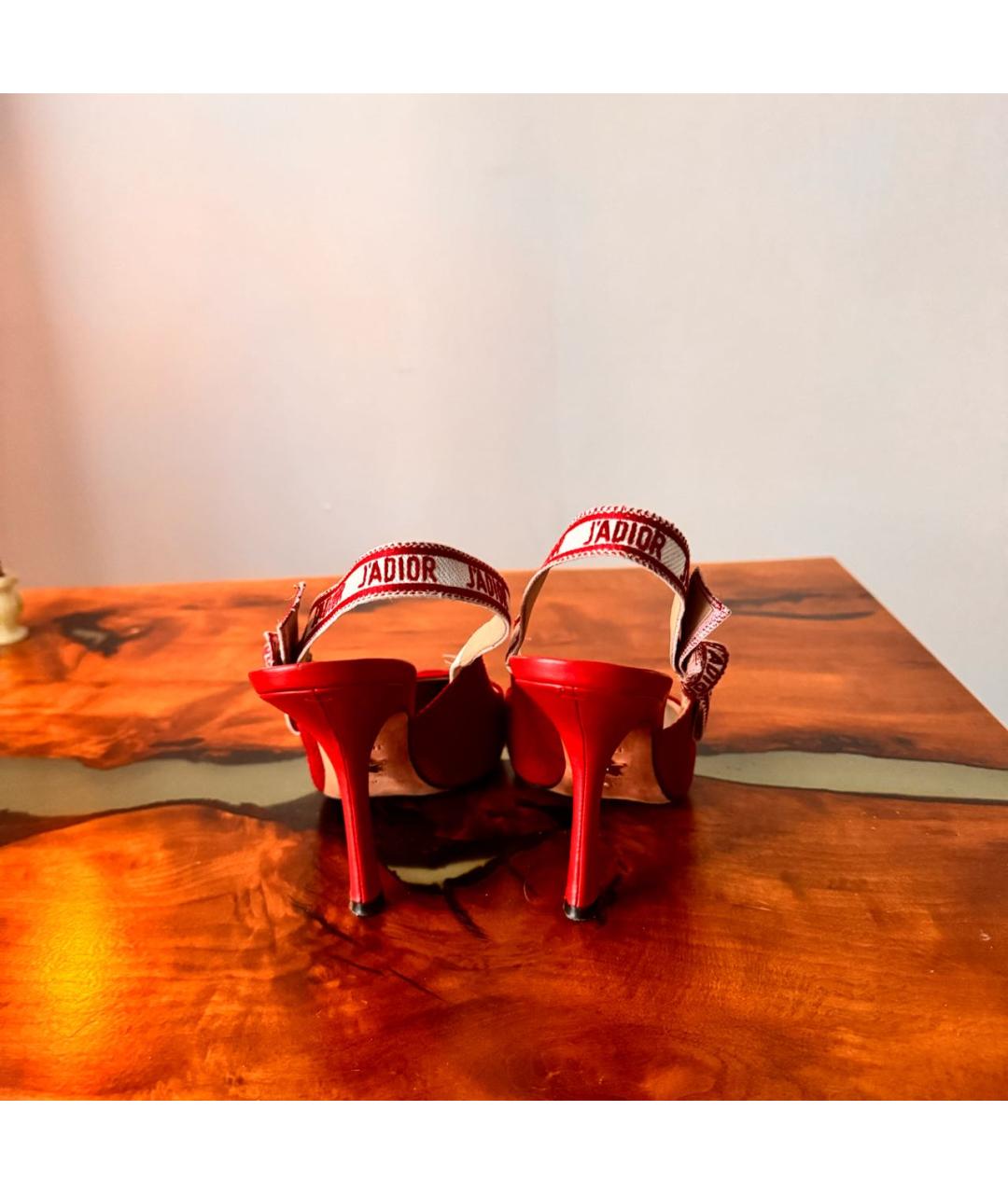 CHRISTIAN DIOR Красные текстильные туфли, фото 4