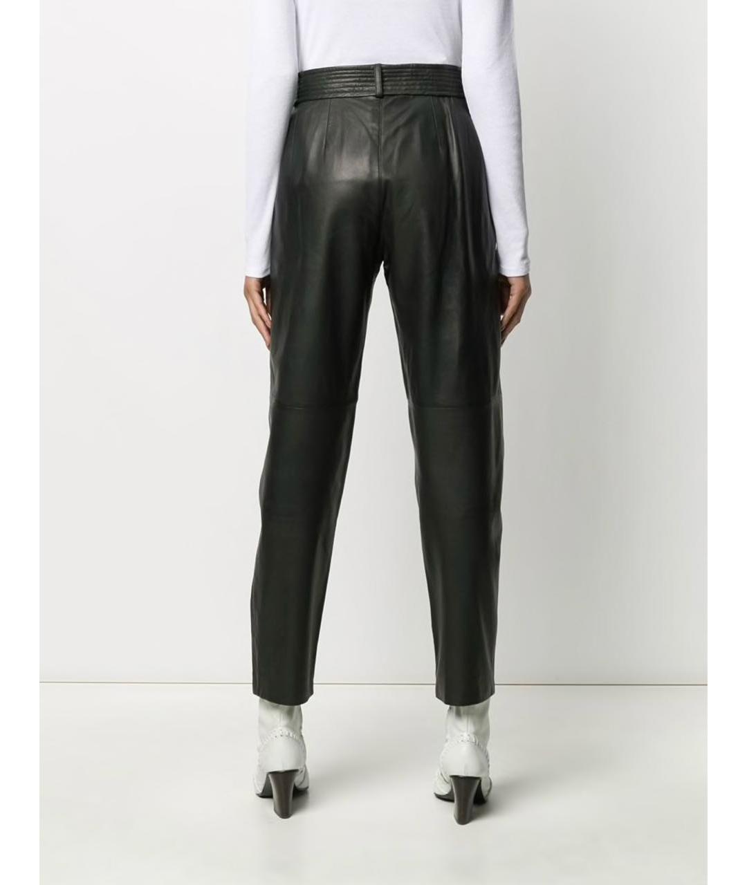 P.A.R.O.S.H. Черные кожаные брюки широкие, фото 4