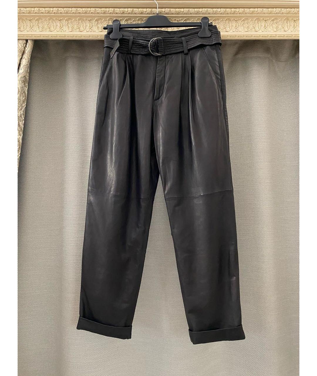 P.A.R.O.S.H. Черные кожаные брюки широкие, фото 6