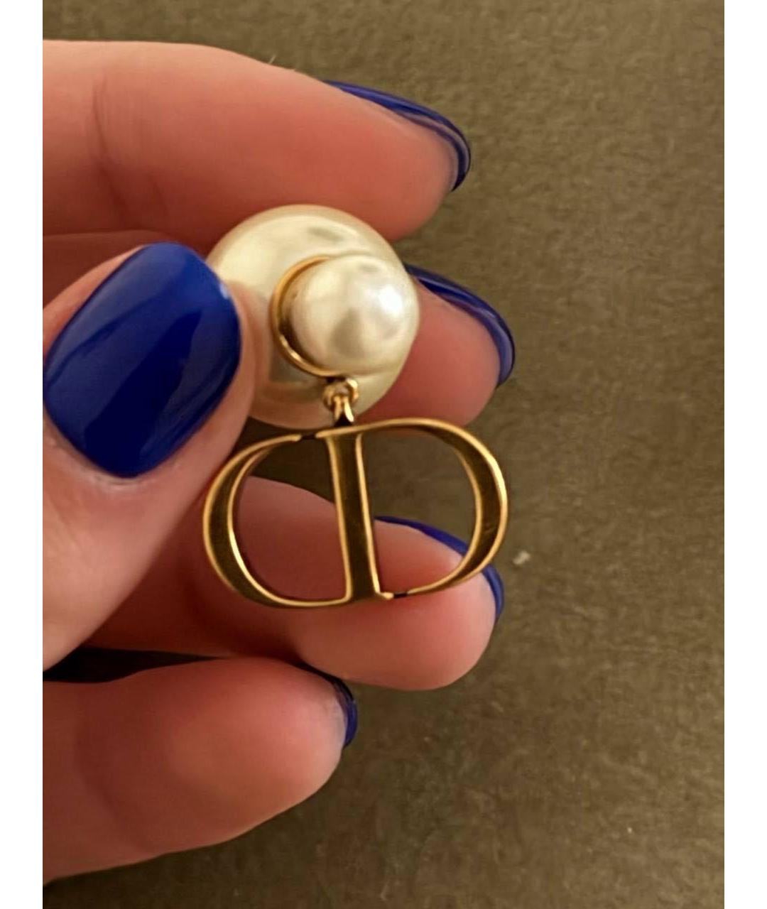 CHRISTIAN DIOR Золотые жемчужные серьги, фото 4