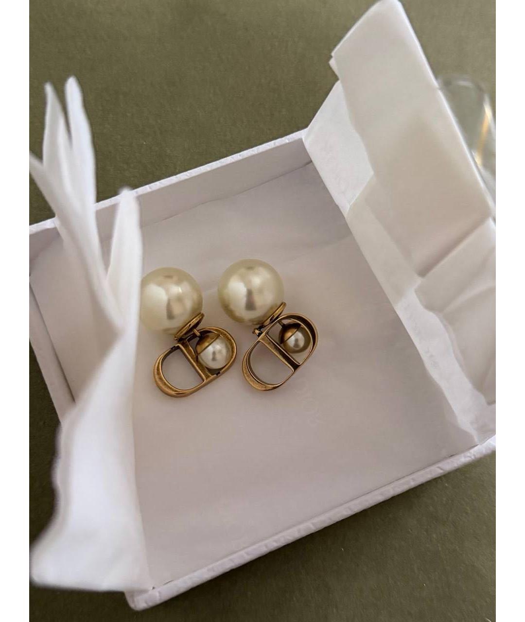 CHRISTIAN DIOR Золотые жемчужные серьги, фото 2