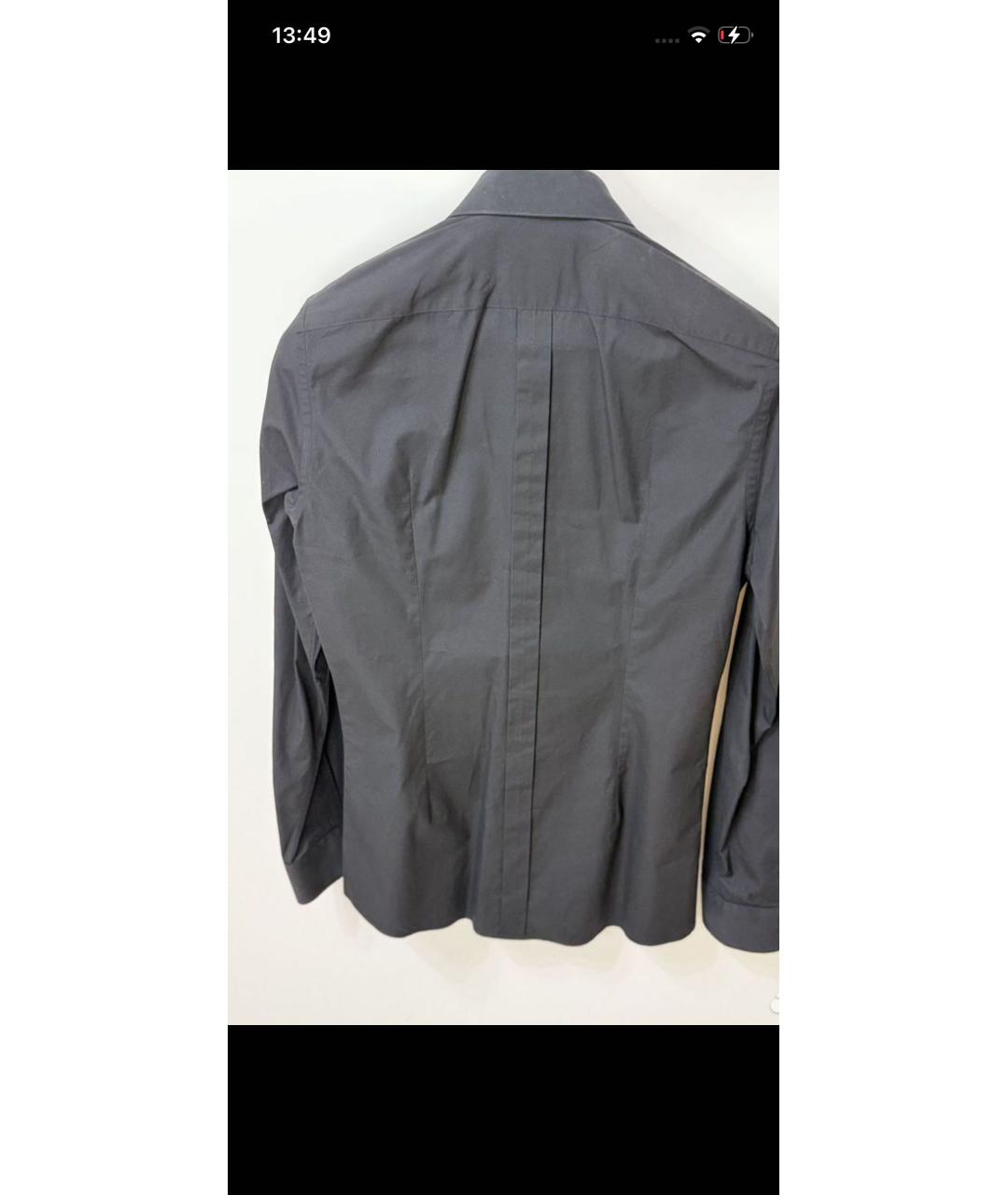 DOLCE&GABBANA Черная хлопковая классическая рубашка, фото 2