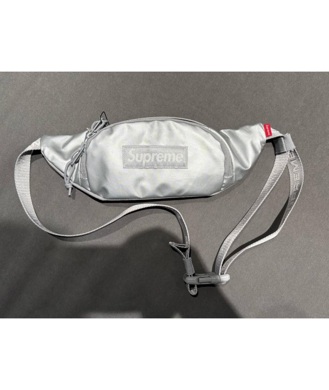 SUPREME Серебряная поясная сумка, фото 2