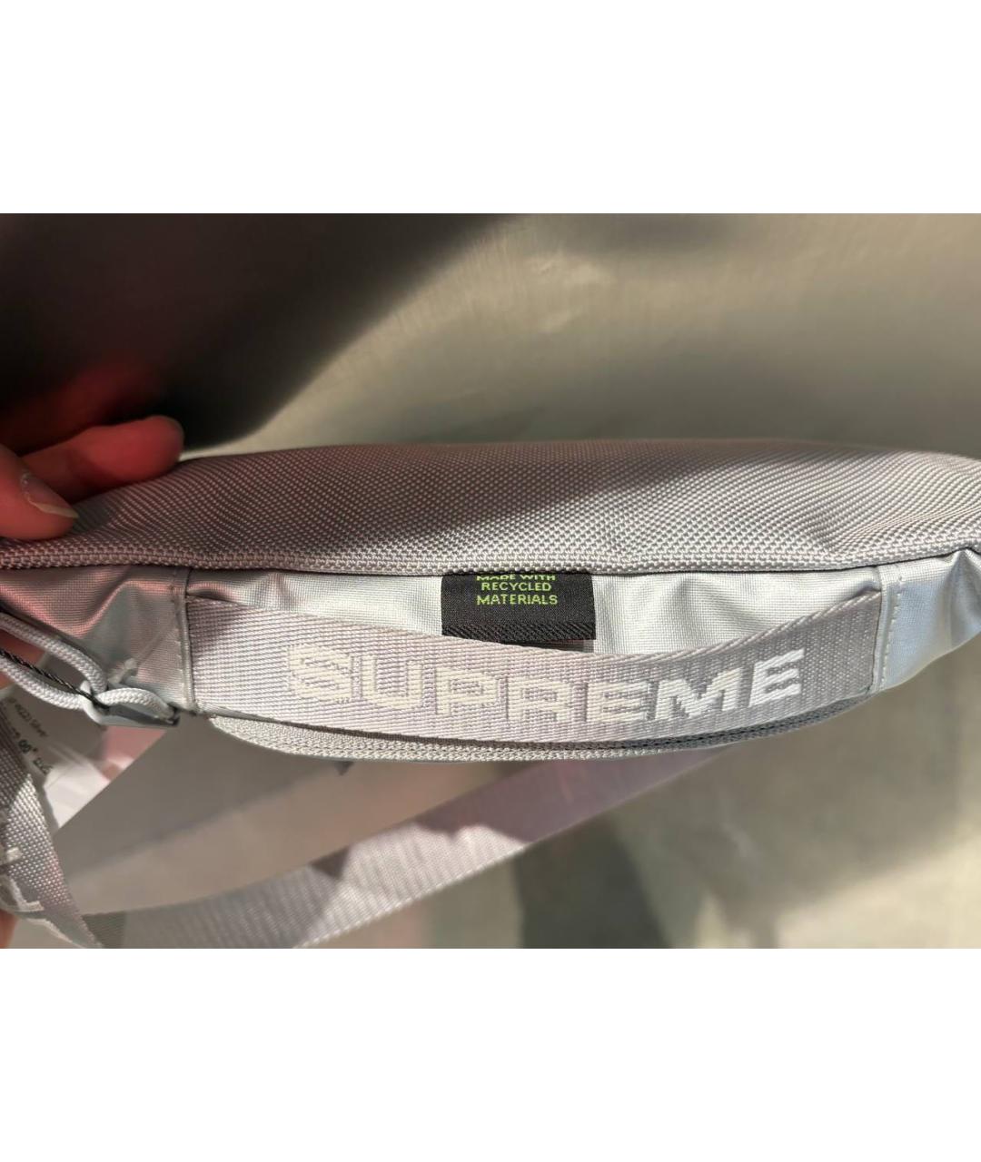 SUPREME Серебряная поясная сумка, фото 3