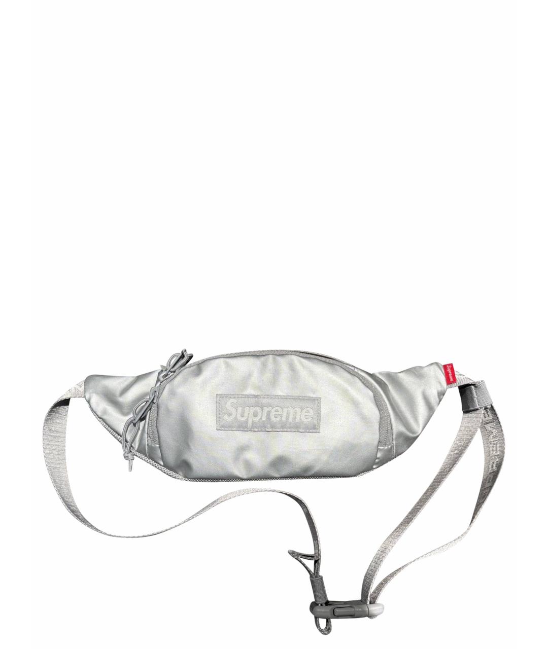 SUPREME Серебряная поясная сумка, фото 1