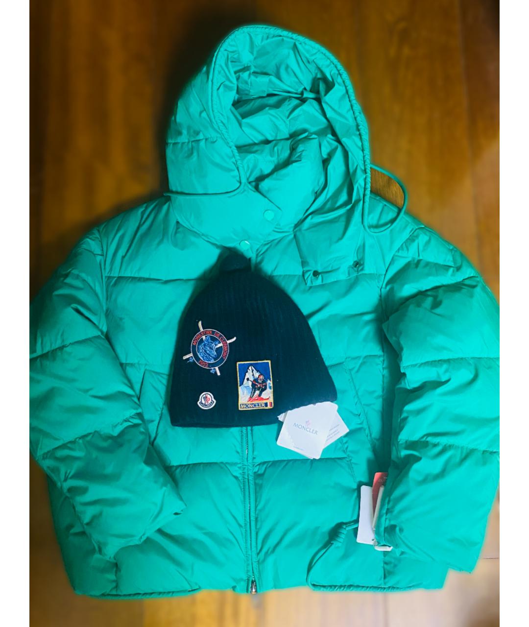 MONCLER Черная шерстяная шапка, фото 9