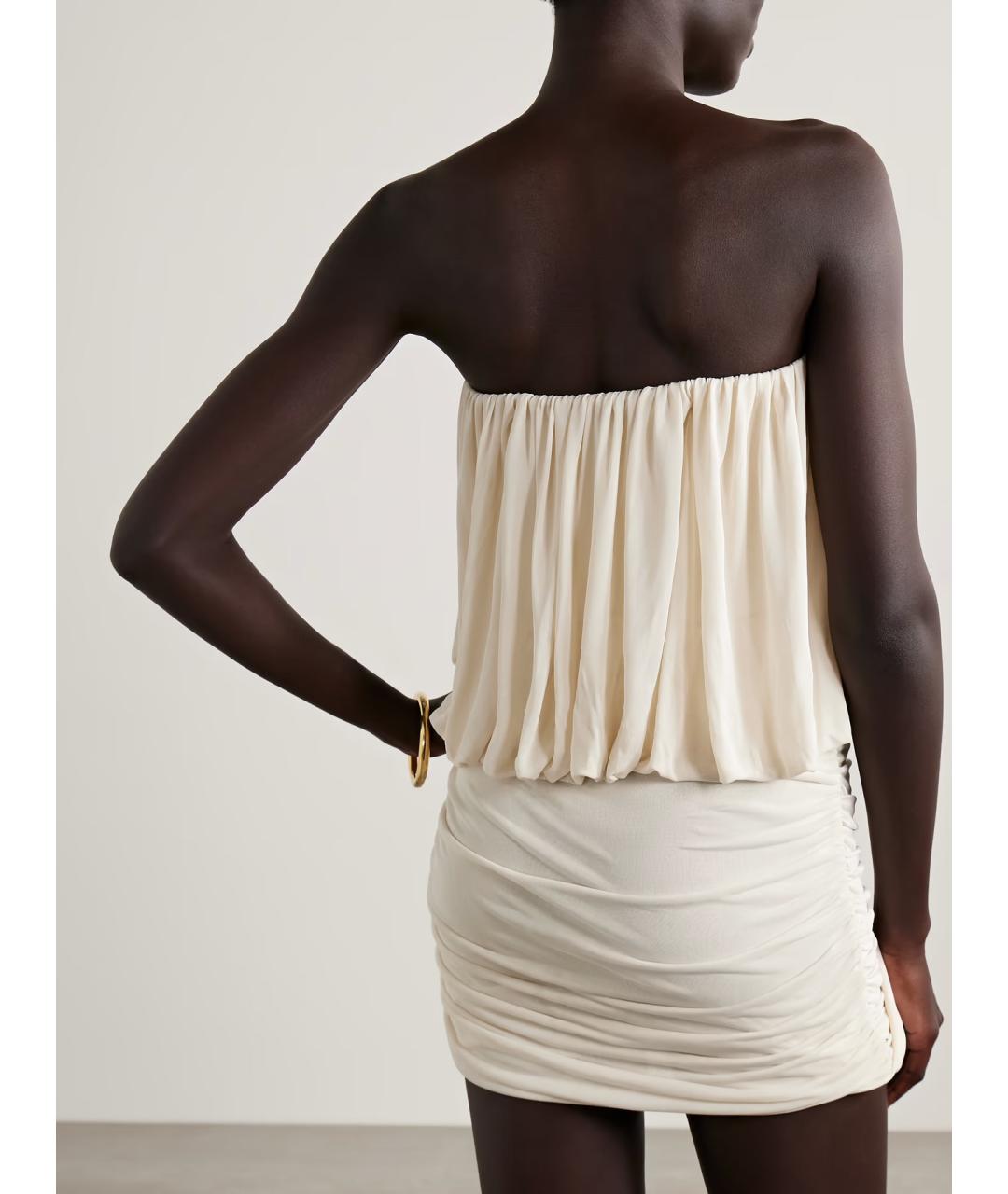 ISABEL MARANT Бежевое вискозное коктейльное платье, фото 3