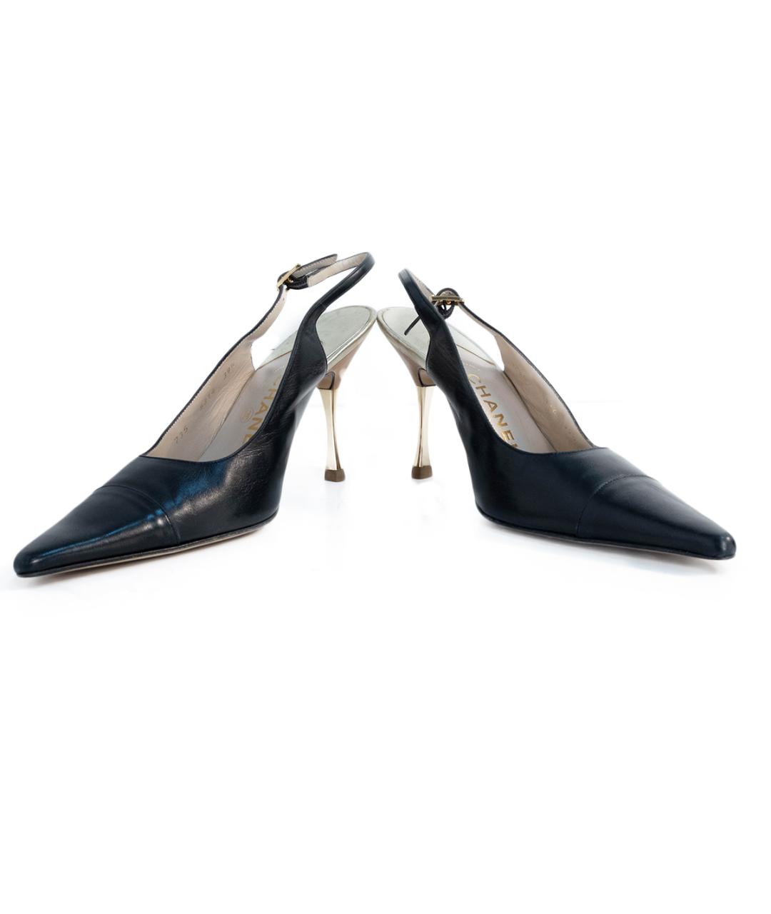 CHANEL Черные кожаные туфли, фото 4