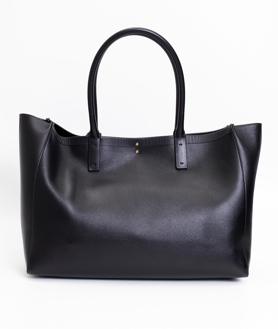 VALENTINO Черная кожаная сумка тоут, фото 3