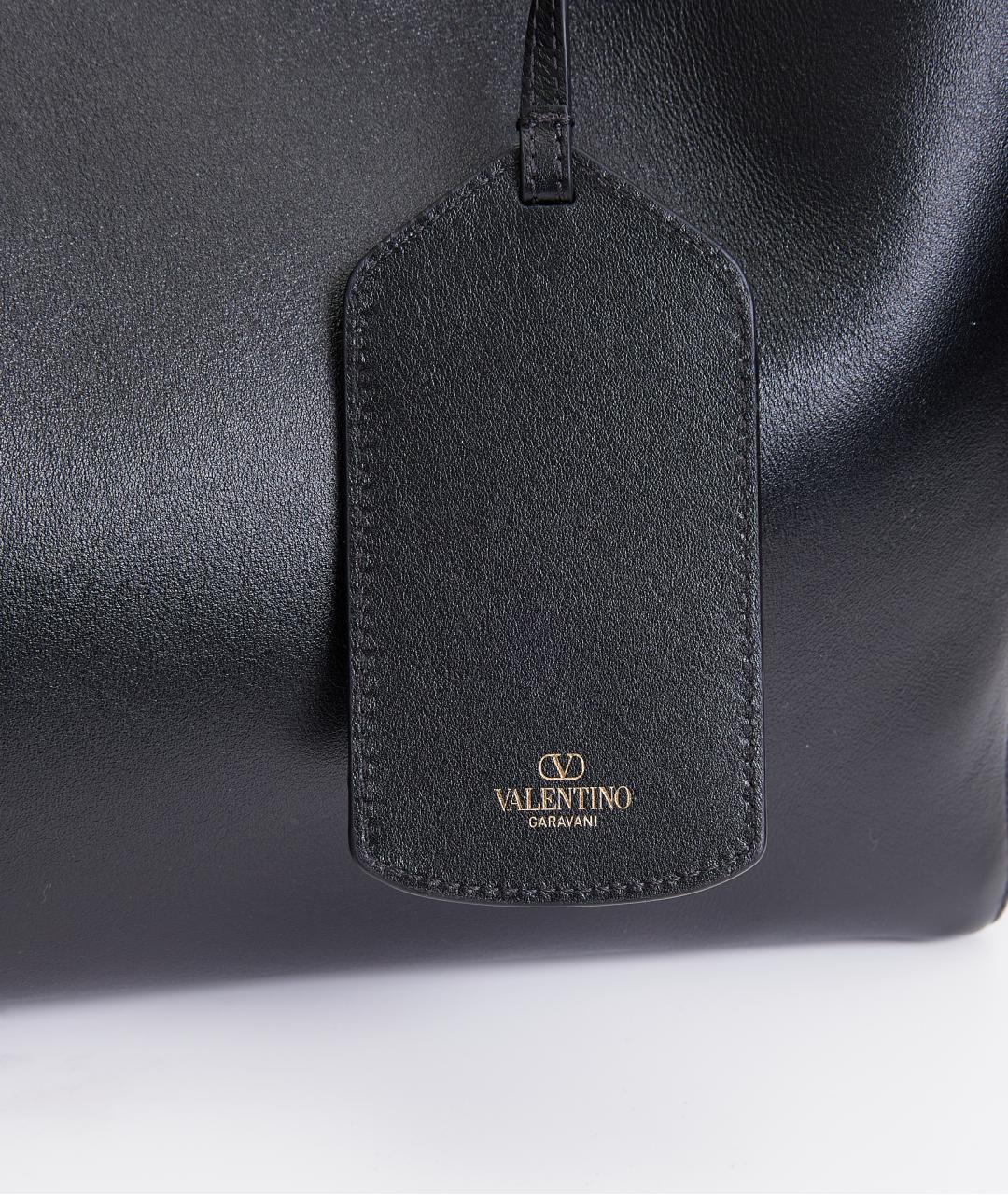 VALENTINO Черная кожаная сумка тоут, фото 4