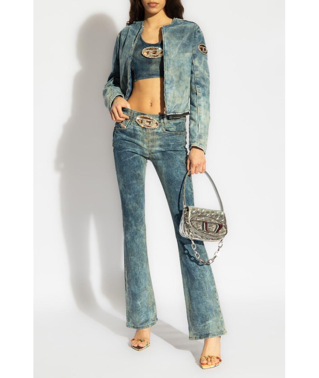 DIESEL Синие хлопко-эластановые джинсы клеш, фото 3