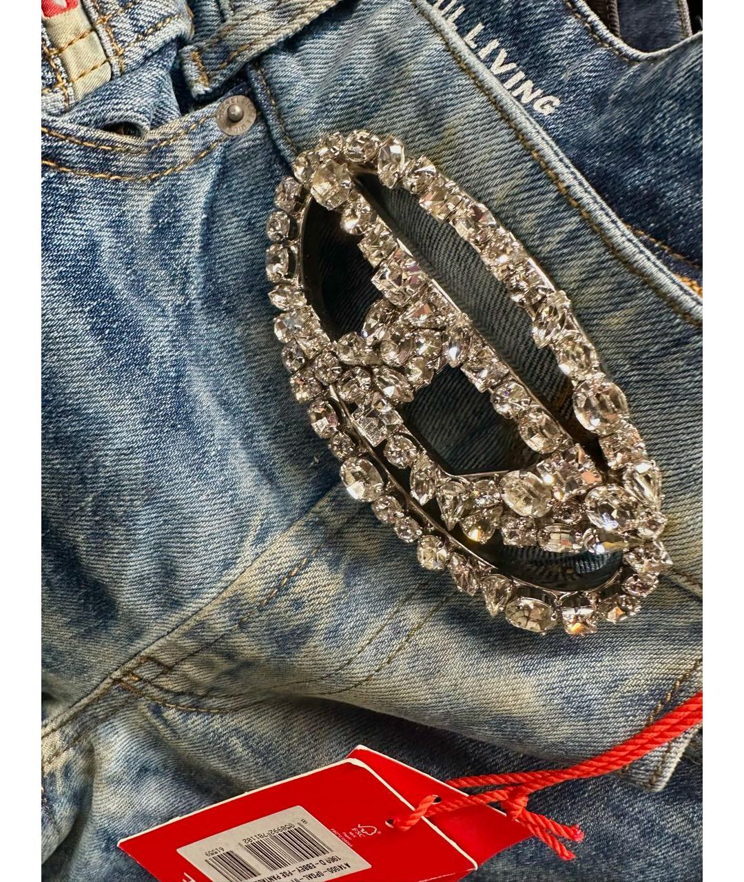 DIESEL Синие хлопко-эластановые джинсы клеш, фото 8