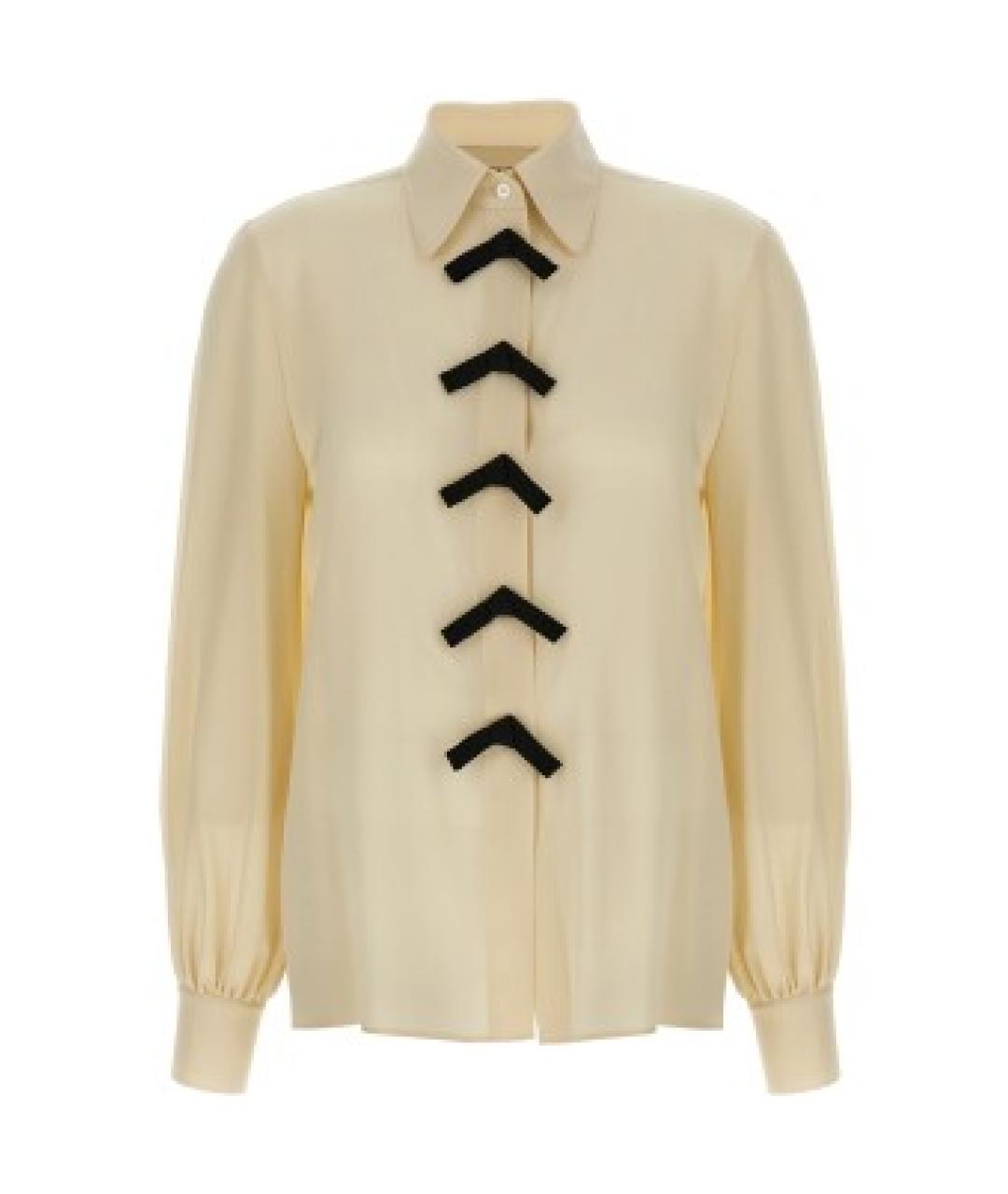 VALENTINO Бежевая шелковая блузы, фото 1